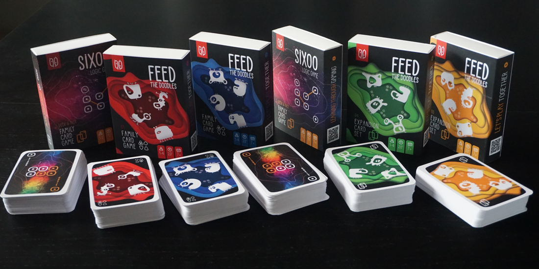 Logic and strategy card games. Feed the Doodles and Sixoo. Card games