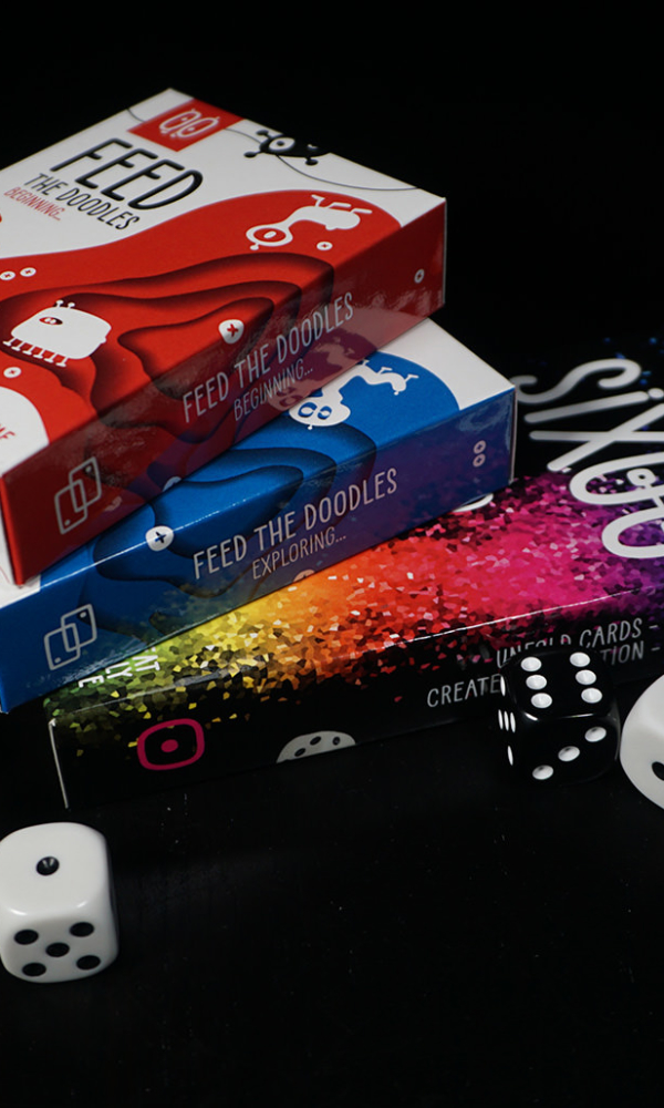 Logic and strategy card games. Feed the Doodles and Sixoo. Card games