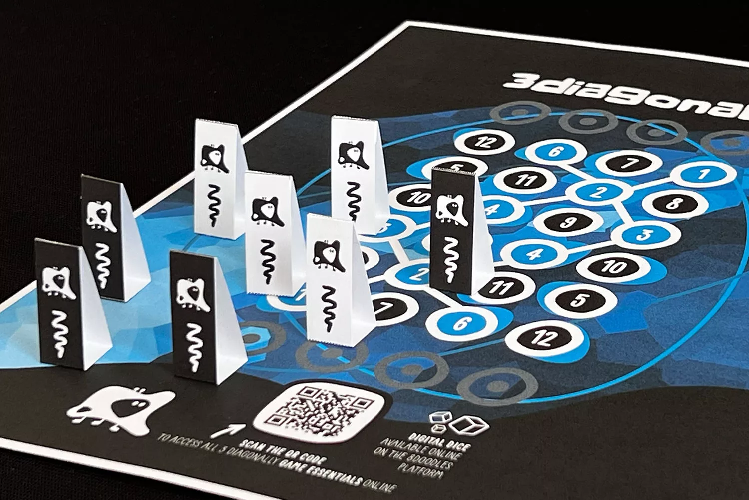 3 DIAGONALLY custom and personalized board game - diy printable