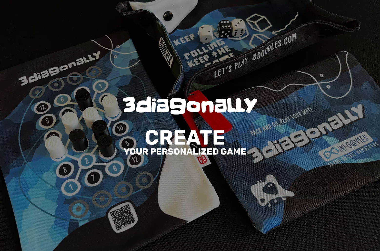 3 DIAGONALLY Essential, Classic, Premium, Deluxe Editon - custom and personalized board game