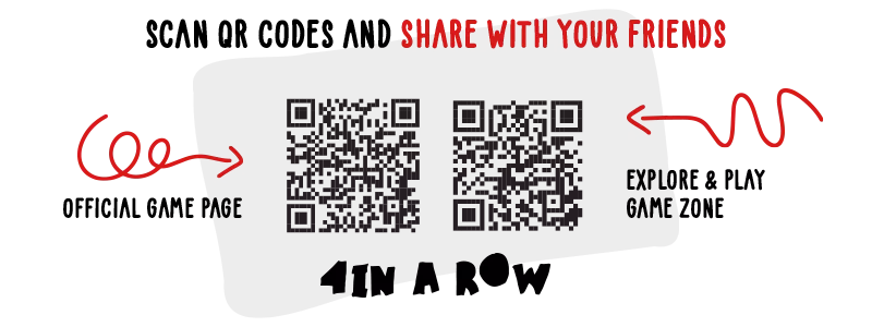 4 IN A ROW - scan QR CODE - personalized board game and share with your friends