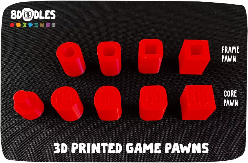 Personalized 3D printed game pawns by 8doodles