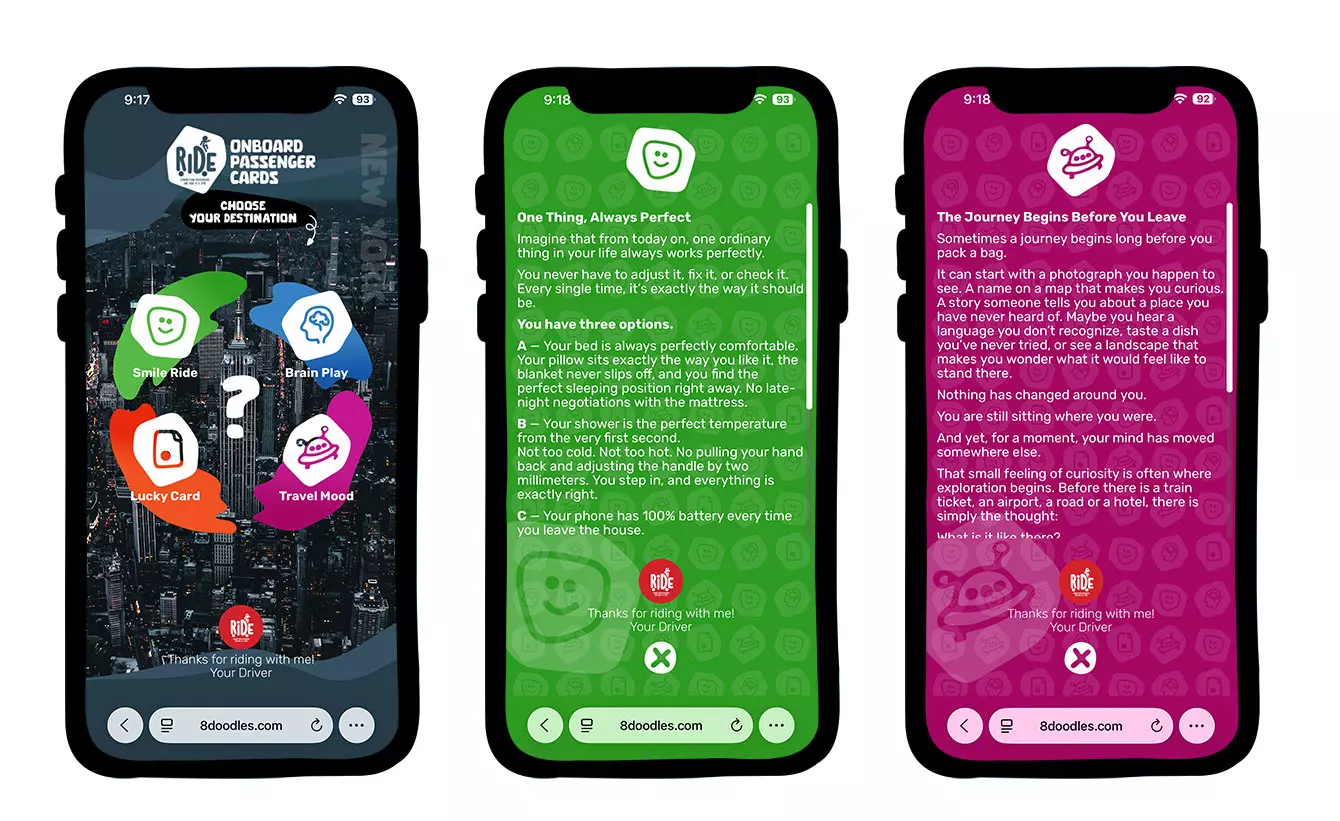 QRious Cards RIDE ONBOARD Passenger Cards by 8doodles