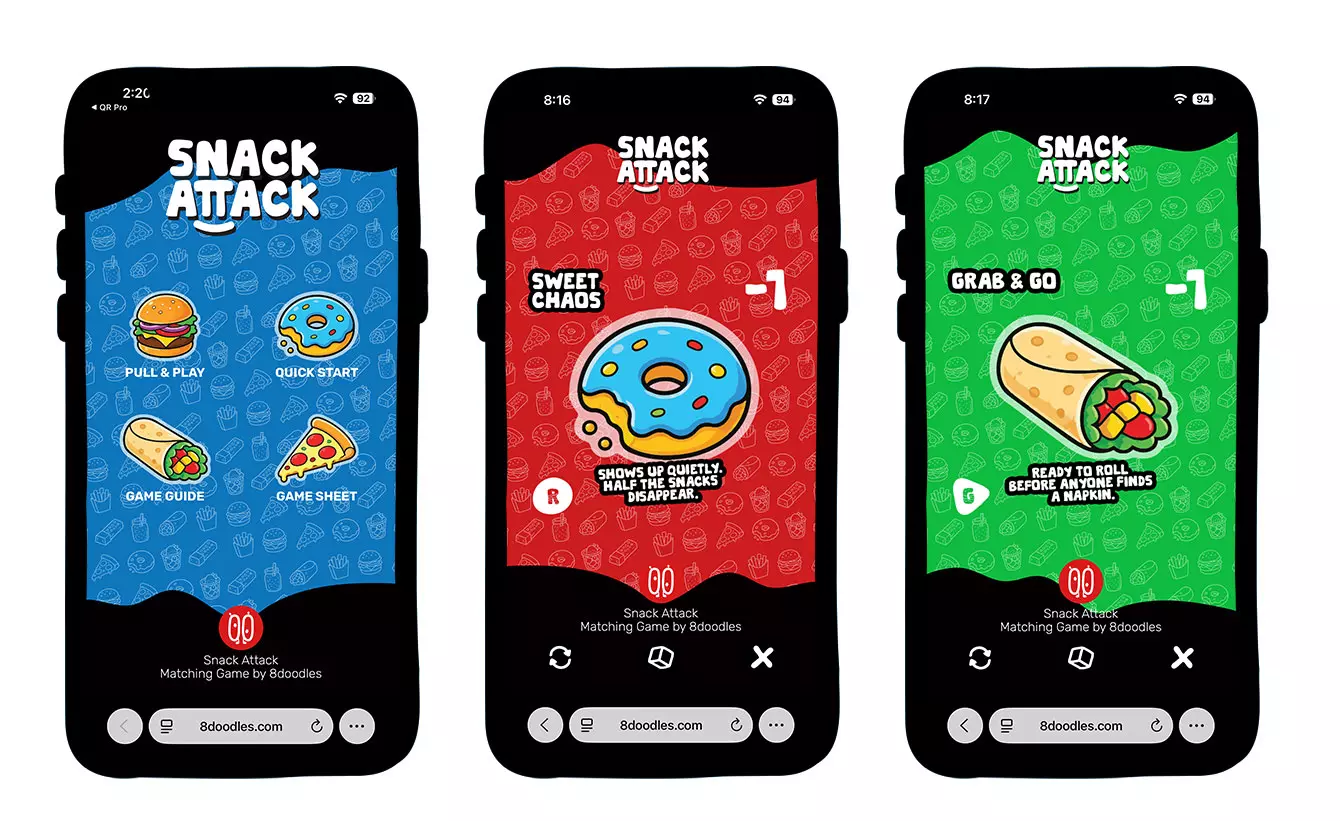 QRious Card Match Game Snack Attack
