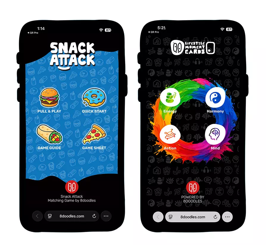 QRious Cards on the smartphone designed and published by 8doodles