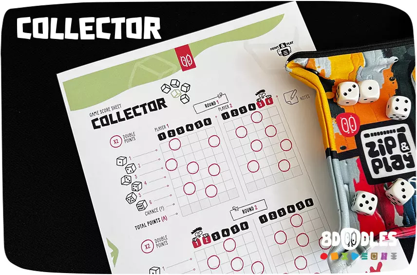 COLLECTOR dice game score sheet by 8doodles