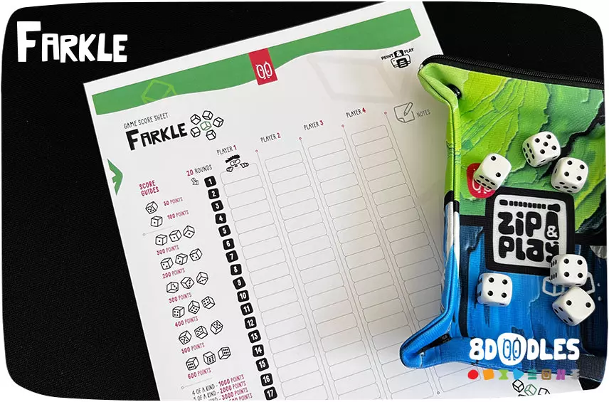 FARKLE dice game score sheet by 8doodles