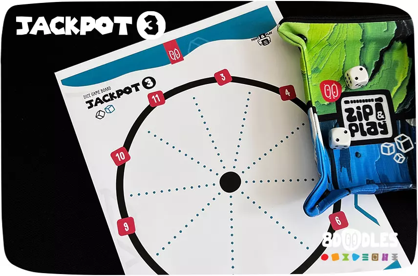 JACKPOT 3 dice game score sheet by 8doodles