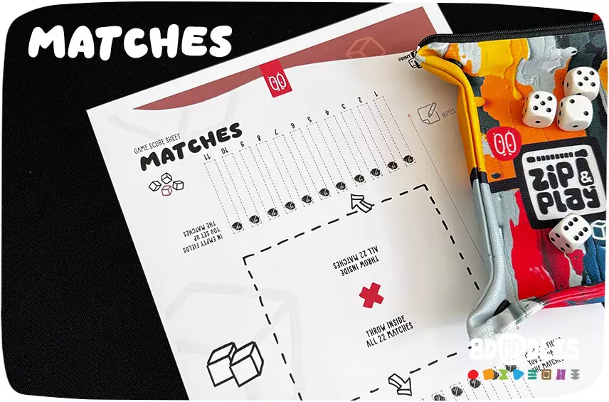 MATCHES dice game score sheet by 8doodles