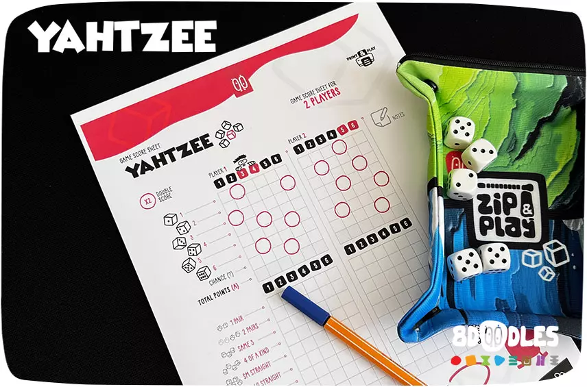 YAHTZEE dice game score sheet by 8doodles