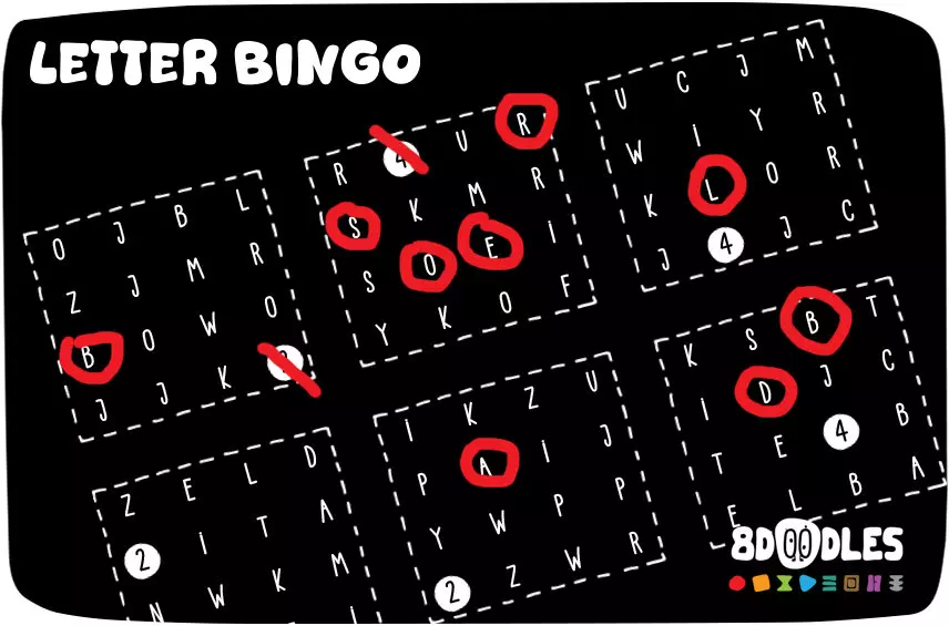 Logic and Puzzle Games by 8doodles - LETTER BINGO