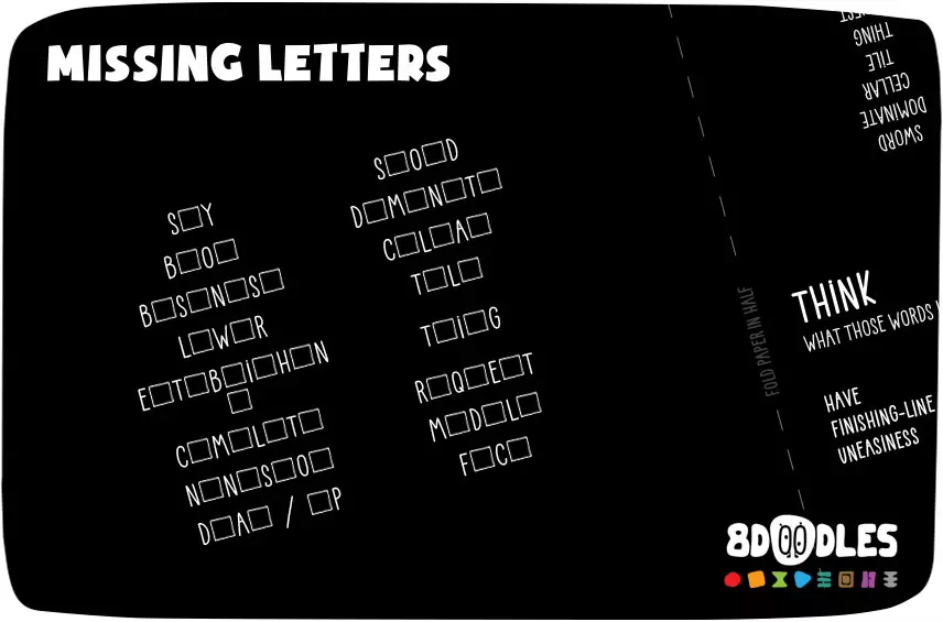 Logic and Puzzle Games by 8doodles - MISSING LETTERS