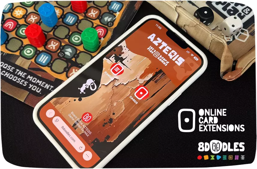 ONLINE CARD EXTENSION on smartphone for personalized board games by 8doodles
