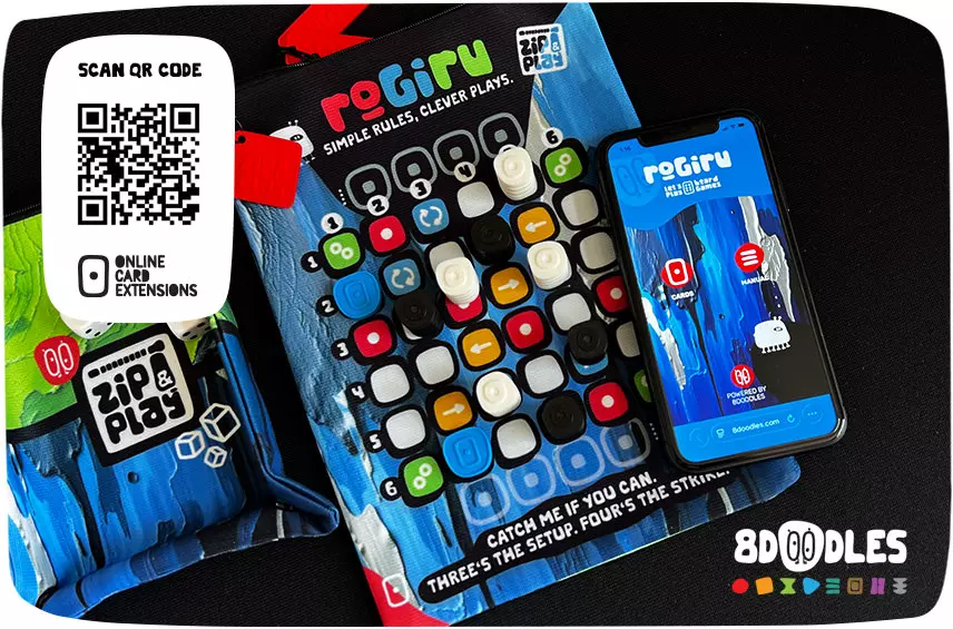 ROGIRU Personalized Board Game with Online Card Extensions by 8doodles - scan QR CODE SAMPLE