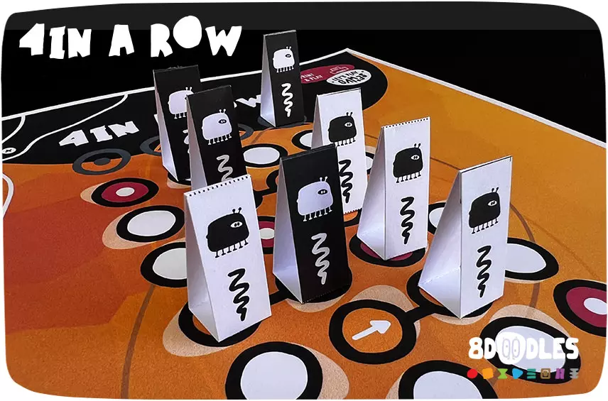 4 IN A ROW printable DIY board game by 8doodles