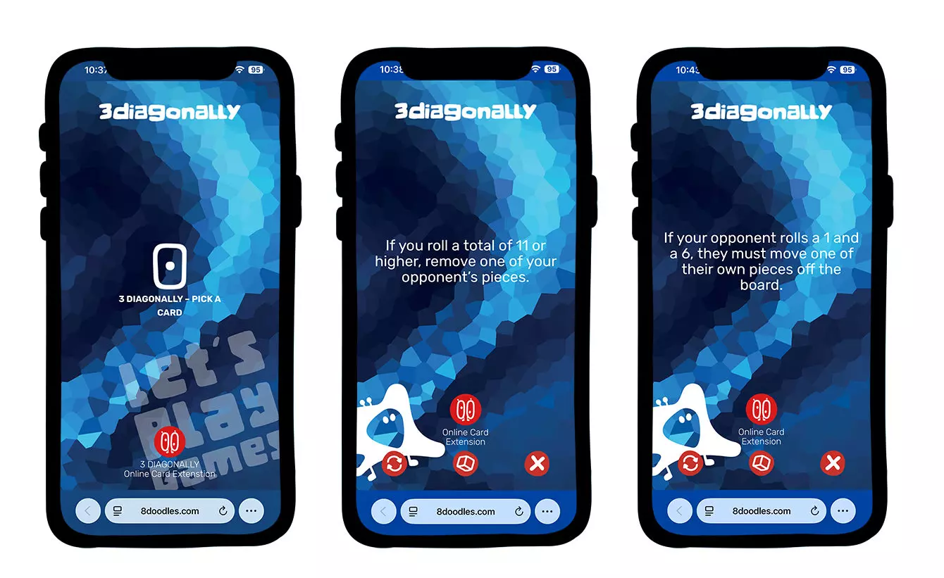 Online Card Extension for 3 DIAGONALLY Print & Play game