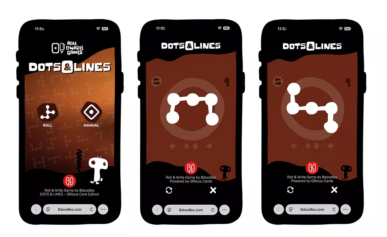 DOTS AND LINES - Roll & Write Digital Edition - QRious Cards by 8doodles